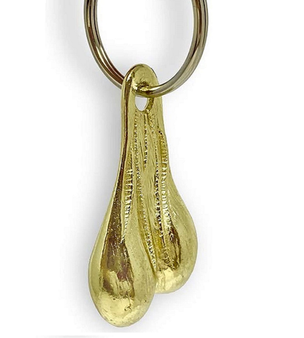BRASS BALLS Biker's KEY CHAIN Witty Sense of Humor, Stainless